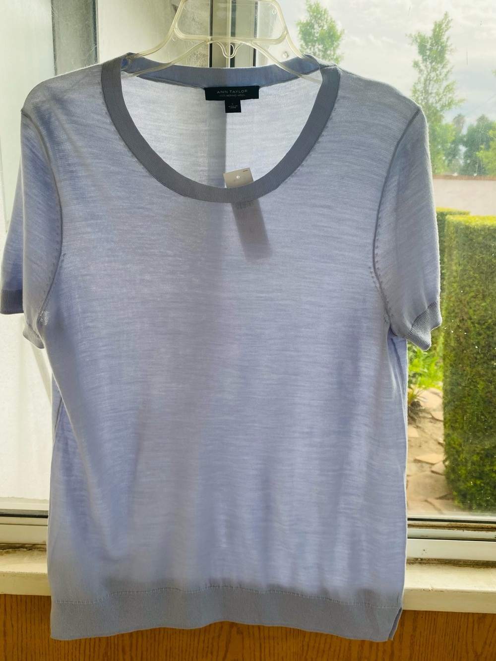 NWT Ann Taylor 100% Merino Wool Short Sleeve Sweater Size L